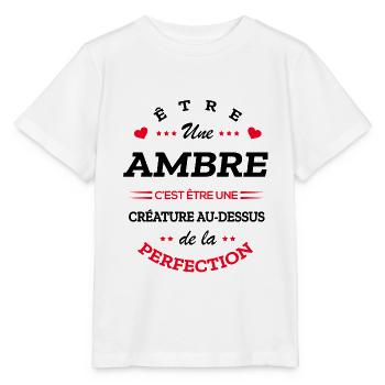 AMBRE PARFAITE - NOM AMBRE - T-shirt bio MINI CREATOR Stanley/Stella Enfant - blanc - Devant - Maike (125cm)
