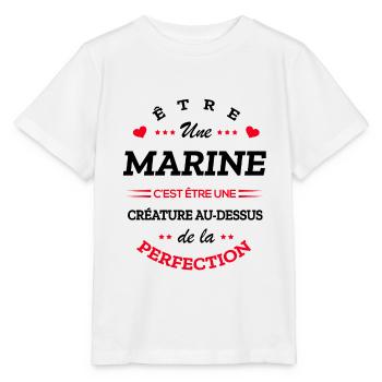 MARINE PARFAITE - NOM MARINE - T-shirt bio MINI CREATOR Stanley/Stella Enfant - blanc - Devant - Maike (125cm)