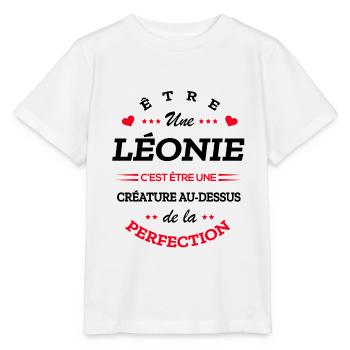 LÉONIE PARFAITE - NOM LÉONIE - T-shirt bio MINI CREATOR Stanley/Stella Enfant - blanc - Devant - Maike (125cm)