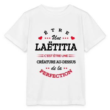 LAËTITIA PARFAITE - NOM LAËTITIA - T-shirt bio MINI CREATOR Stanley/Stella Enfant - blanc - Devant - Maike (125cm)