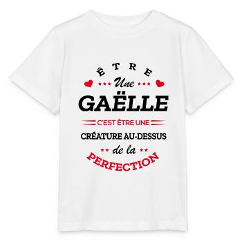 GAËLLE PARFAITE - NOM GAËLLE - T-shirt bio MINI CREATOR Stanley/Stella Enfant - blanc - Devant - Maike (125cm)