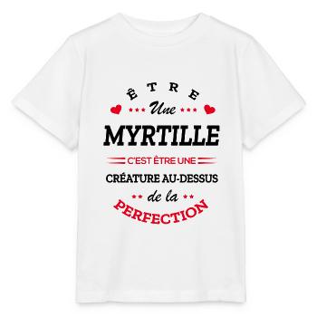 MYRTILLE PARFAITE - NOM MYRTILLE - T-shirt bio MINI CREATOR Stanley/Stella Enfant - blanc - Devant - Maike (125cm)