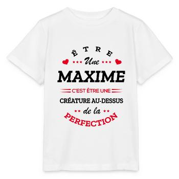 MAXIME PARFAITE - NOM MAXIME - T-shirt bio MINI CREATOR Stanley/Stella Enfant - blanc - Devant - Maike (125cm)