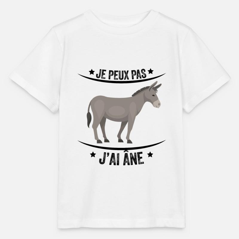 Je peux pas j'ai âne j'adore les ânes - T-shirt bio MINI CREATOR Stanley/Stella Enfant - blanc