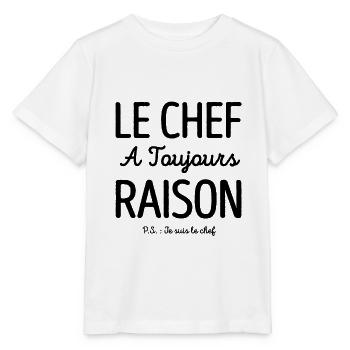 LE CHEF A TOUJOURS RAISON - T-shirt bio MINI CREATOR Stanley/Stella Enfant - blanc - Devant - Maike (125cm)