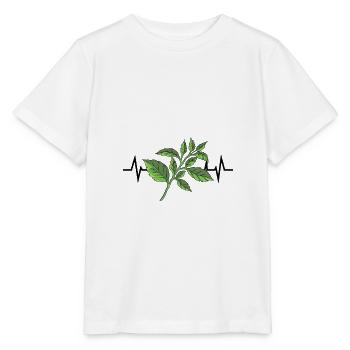 Basilic Herbes Heartbeat - T-shirt bio MINI CREATOR Stanley/Stella Enfant - blanc - Devant - Maike (125cm)