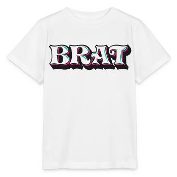 Brat, Freche Göre, 3D Zierschrift, Graffiti - Stanley/Stella Kinder T-Shirt MINI CREATOR  - Weiß - Vorne - Maike (125cm)