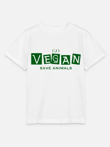 GO VEGAN - SAVE ANIMALS - Stanley/Stella Kinder T-Shirt MINI CREATOR - Weiß
