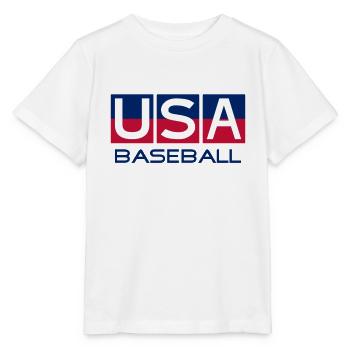 USA Baseball - National Colors - United States - Stanley/Stella Kinder T-Shirt MINI CREATOR  - Weiß - Vorne - Maike (125cm)