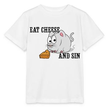 Eat Cheese And Sin - Stanley/Stella MINI CREATOR Kids’ T-Shirt - white - Front - Maike (125cm)