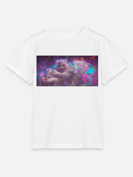 Space Cat - Stanley/Stella Kinder T-Shirt MINI CREATOR - Weiß