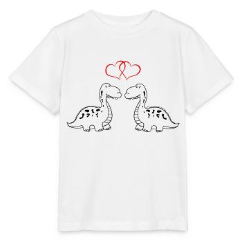 dinos verliebt - Stanley/Stella Kinder T-Shirt MINI CREATOR  - Weiß - Vorne - Maike (125cm)