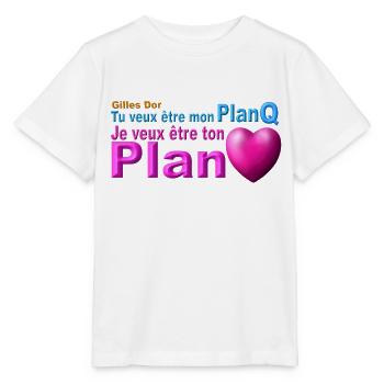 produit tu veux être mon plan Q ton plan coeur - T-shirt bio MINI CREATOR Stanley/Stella Enfant - blanc - Devant - Maike (125cm)