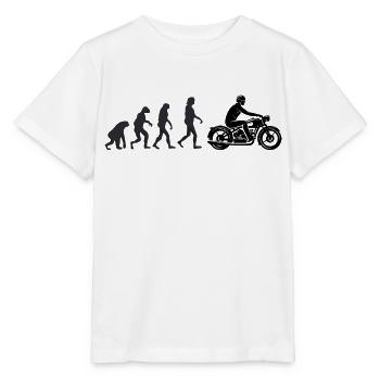 Motorradfahrer - Menschliche Evolution - Stanley/Stella Kinder T-Shirt MINI CREATOR  - Weiß - Vorne - Maike (125cm)
