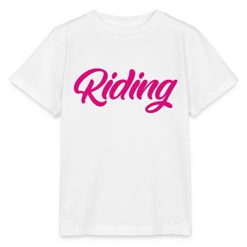 Riding - Riding - Horse - Horses - Slogan - Saying - Stanley/Stella MINI CREATOR Kids’ T-Shirt - white - Front - Maike (125cm)