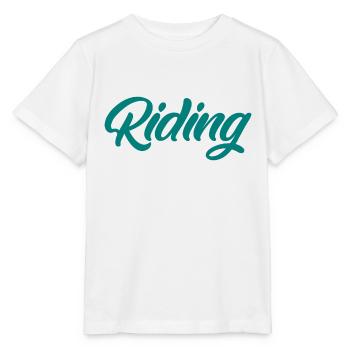 Riding - Riding - Horse - Horses - Slogan - Saying - Stanley/Stella MINI CREATOR Kids’ T-Shirt - white - Front - Maike (125cm)