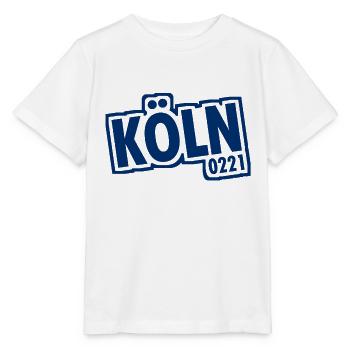 Cologne - 0221 - Ville de la cathédrale - Rhin - Cathédrale de Cologne - T-shirt bio MINI CREATOR Stanley/Stella Enfant - blanc - Devant - Maike (125cm)