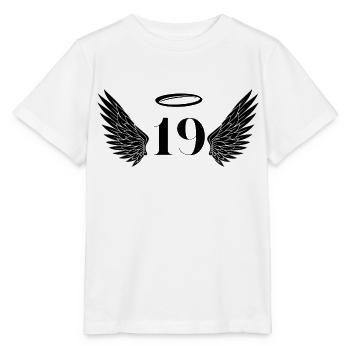 Nummer 19 Engel - Flügel zum 19. Geburtstag - Stanley/Stella Kinder T-Shirt MINI CREATOR  - Weiß - Vorne - Maike (125cm)