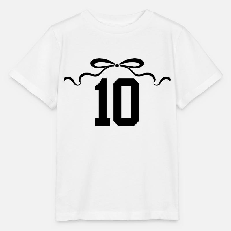 Numéro 10 noeud - 10e anniversaire - T-shirt bio MINI CREATOR Stanley/Stella Enfant - blanc