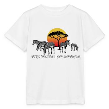 l'Esprit de l'Afrique (zèbres) - T-shirt bio MINI CREATOR Stanley/Stella Enfant - blanc - Devant - Maike (125cm)