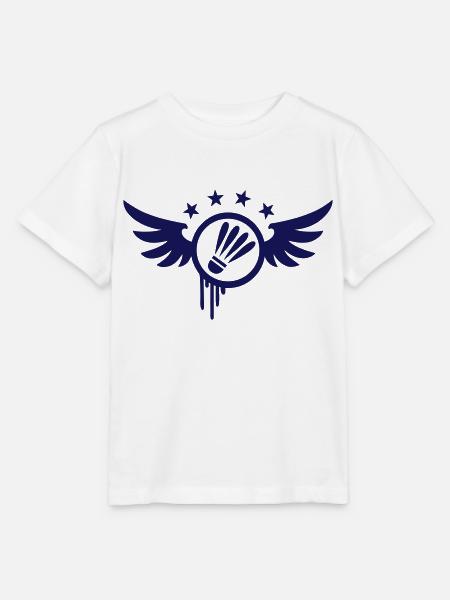 Badminton Emblem (Flügel) 01 - Stanley/Stella Kinder T-Shirt MINI CREATOR  - Weiß