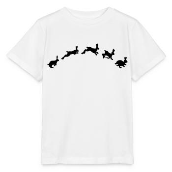 Hasen springen - Stanley/Stella Kinder T-Shirt MINI CREATOR  - Weiß - Vorne - Maike (125cm)