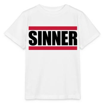 Sinner Text Logo - Stanley/Stella Kinder T-Shirt MINI CREATOR  - Weiß - Vorne - Maike (125cm)