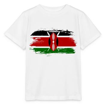 Kenya flag flag - Stanley/Stella MINI CREATOR Kids’ T-Shirt - white - Front - Maike (125cm)