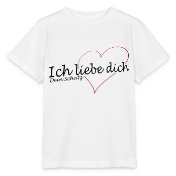 Ich liebe dich mit Herz und Kosenamen: dein Schatz - Stanley/Stella Kinder T-Shirt MINI CREATOR  - Weiß - Vorne - Maike (125cm)