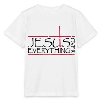 Jésus sur tout - T-shirt bio MINI CREATOR Stanley/Stella Enfant - blanc - Devant - Maike (125cm)
