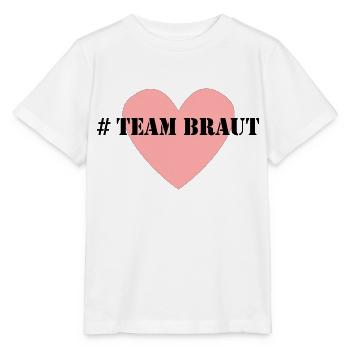 Team Braut - Stanley/Stella Kinder T-Shirt MINI CREATOR  - Weiß - Vorne - Maike (125cm)
