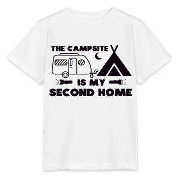 The Campsite is my Second Home - Stanley/Stella Kinder T-Shirt MINI CREATOR  - Weiß - Vorne - Maike (125cm)