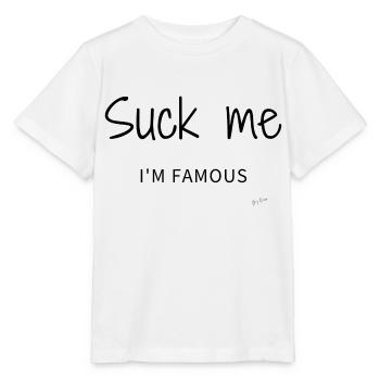 Suck me I'm famous Noir - T-shirt bio MINI CREATOR Stanley/Stella Enfant - blanc - Devant - Maike (125cm)