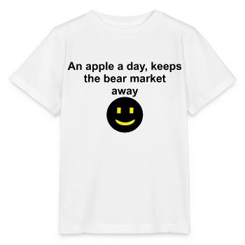 Une pomme par jour éloigne le marché baissier! - T-shirt bio MINI CREATOR Stanley/Stella Enfant - blanc - Devant - Maike (125cm)