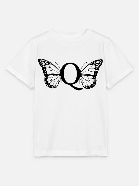 Buchstabe Q Schmetterling - Stanley/Stella Kinder T-Shirt MINI CREATOR - Weiß