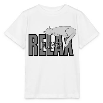Cat Just Relax - T-shirt bio MINI CREATOR Stanley/Stella Enfant - blanc - Devant - Maike (125cm)