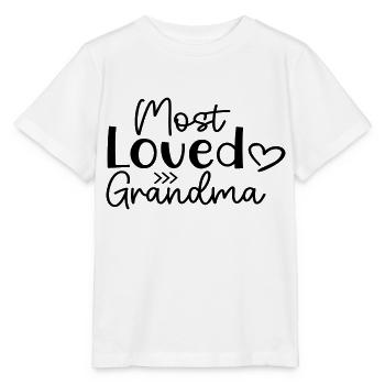 Most Loved Grandma - Stanley/Stella Kinder T-Shirt MINI CREATOR  - Weiß - Vorne - Maike (125cm)