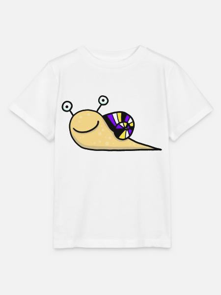 Nonbinäre Schnecke - Stanley/Stella Kinder T-Shirt MINI CREATOR  - Weiß