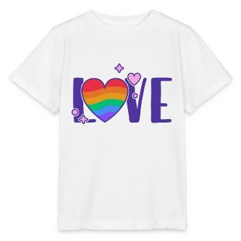Love - Rainbow Heart Color Stroke - Stanley/Stella Kinder T-Shirt MINI CREATOR  - Weiß - Vorne - Maike (125cm)