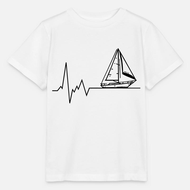 Herzschlag Segelboot Kapitän - Stanley/Stella Kinder T-Shirt MINI CREATOR  - Weiß