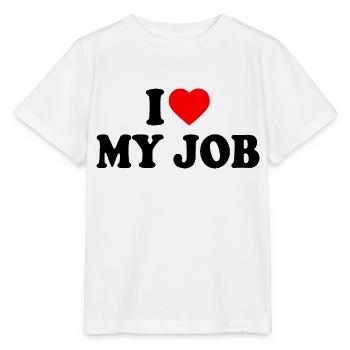 I love my job - Stanley/Stella Kinder T-Shirt MINI CREATOR  - Weiß - Vorne - Maike (125cm)