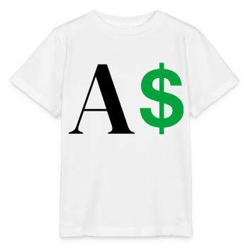 Dollar-Buchstabe - Stanley/Stella Kinder T-Shirt MINI CREATOR  - Weiß - Vorne - Maike (125cm)