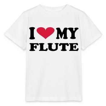 I Love my flute - Stanley/Stella Kinder T-Shirt MINI CREATOR  - Weiß - Vorne - Maike (125cm)