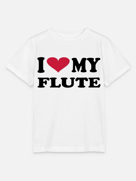 I Love my flute - Stanley/Stella Kinder T-Shirt MINI CREATOR - Weiß