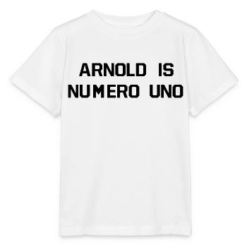 ARNOLD IS NUMERO UNO - Stanley/Stella Kinder T-Shirt MINI CREATOR  - Weiß - Vorne - Maike (125cm)