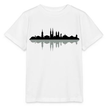 Skyline Halle Schatten - Stanley/Stella Kinder T-Shirt MINI CREATOR  - Weiß - Vorne - Maike (125cm)