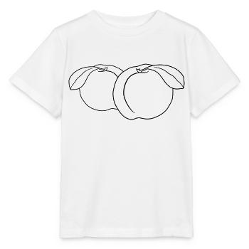 2 pfirsiche lecker frucht früchte - Stanley/Stella Kinder T-Shirt MINI CREATOR  - Weiß - Vorne - Maike (125cm)