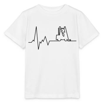 heartbeat fork lift - Stanley/Stella MINI CREATOR Kids’ T-Shirt - white - Front - Maike (125cm)