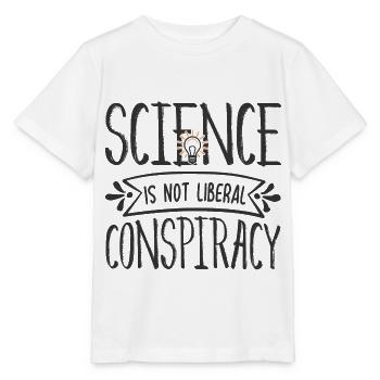 La science n'est pas drôle de complot libéral - T-shirt bio MINI CREATOR Stanley/Stella Enfant - blanc - Devant - Maike (125cm)
