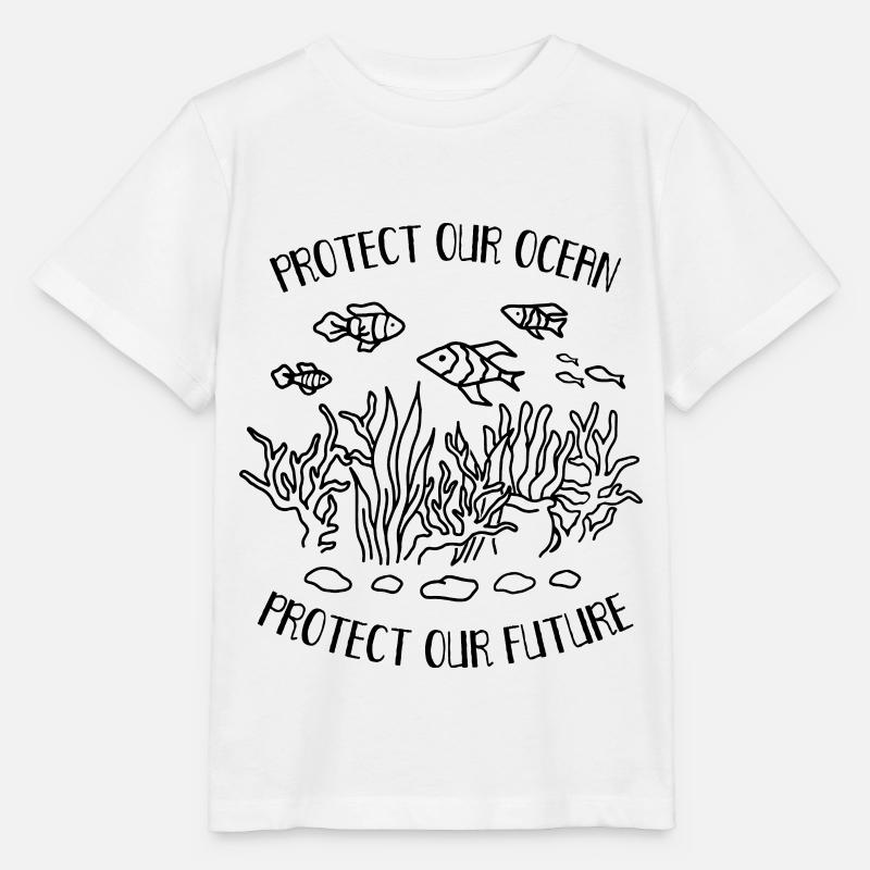 Protège Notre Océan Plastique Pollution - T-shirt bio MINI CREATOR Stanley/Stella Enfant - blanc